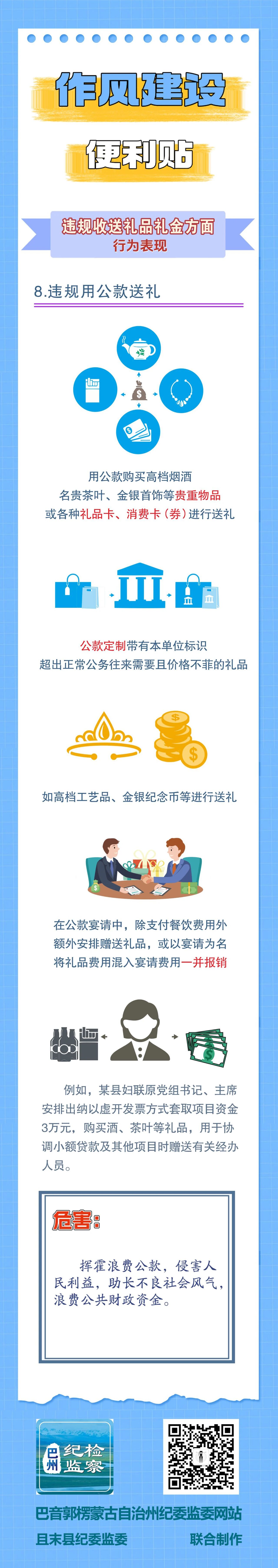 作风建设便利贴丨违规收送礼品礼金方面行为表现⑧